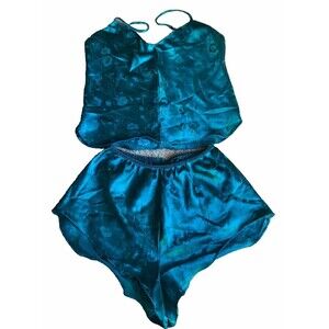2 Piece Shirts Cami  Shiny Satin Pj Set S M